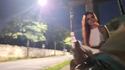 Public Bus Stop Masturbation With Hot Girl - Outdoor Handjob & Blowjob - EPORNER • unique special • FapNest
